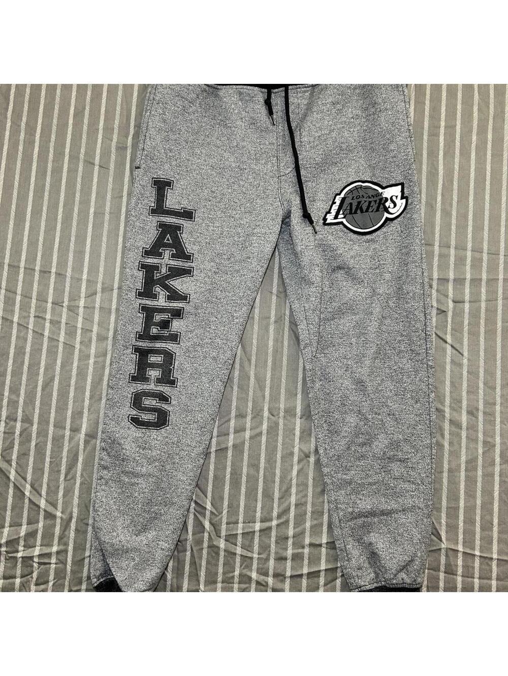 Lakers Sweatpants Mens Small Black/Gray/White Los Angeles NBA Pants